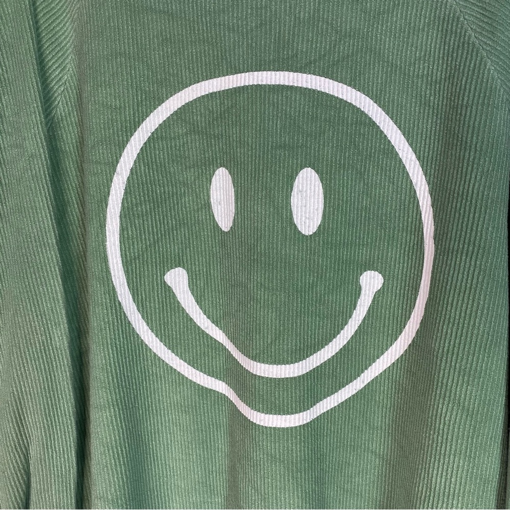 Smile Face Green Sweatshirt - Picture 5 of 11